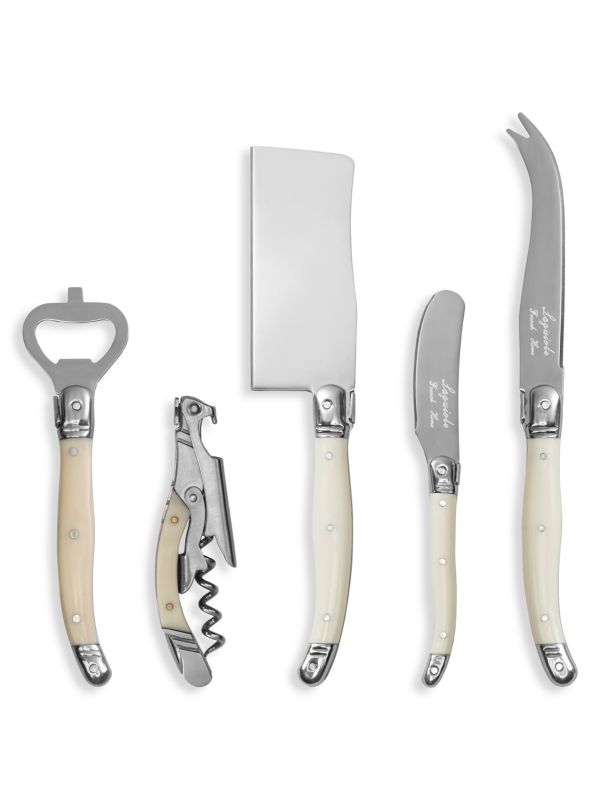 French Home Laguiole 5-Piece Cheese Knife & Barware Set